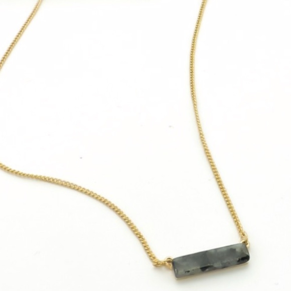 Charcoal Natural Bar Delicate Necklace